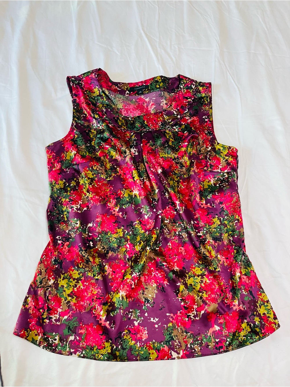 Semantiks Purple Floral Print Sleeveless Camisole with Pink & Green Accents